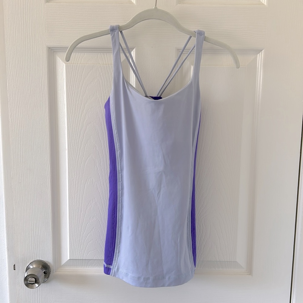 Lululemon purple tank with criss cross straps